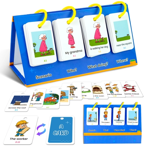 Engels Zinnen Maken Flipkaarten Voor Kinderen Educatieve Woordenschat Grammatica Training Blauwe Standaard Leer Toy