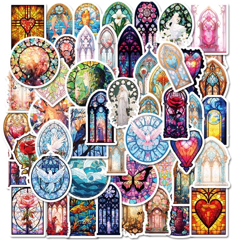 Glasmalerei Fenster Stil Dekorative Aufkleber Gotik Barock Wasserdicht Vinyl Decals Für DIY Scrapbooking Journal Dekoration