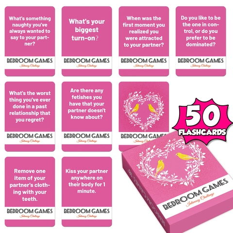 Juegos de Dormitorio Desafío de Intimidad Romántico Rosa Pareja Tarjetas Para Diversión Adultos Juego de Mesa Relación Regalo