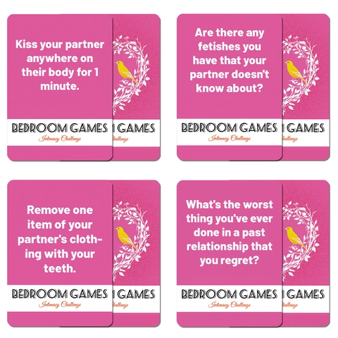 Juegos de Dormitorio Desafío de Intimidad Romántico Rosa Pareja Tarjetas Para Diversión Adultos Juego de Mesa Relación Regalo