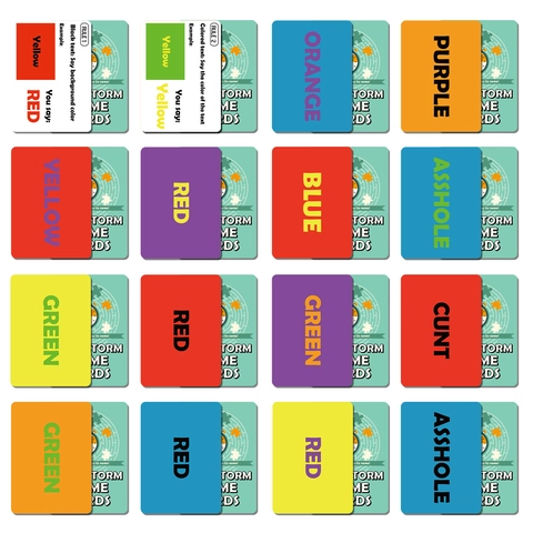 Erwachsene Party Brainstorm Kartenspiel Soziale Interaktion Stroop-Effekt Flashcards Für Versammlung Unterhaltung Spaß Bunt