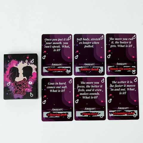 Juego de Cartas Q&A Pareja Romántica Para Adultos Interacción Romántica Acertijos Citas Regalos Entretenimiento Cartas