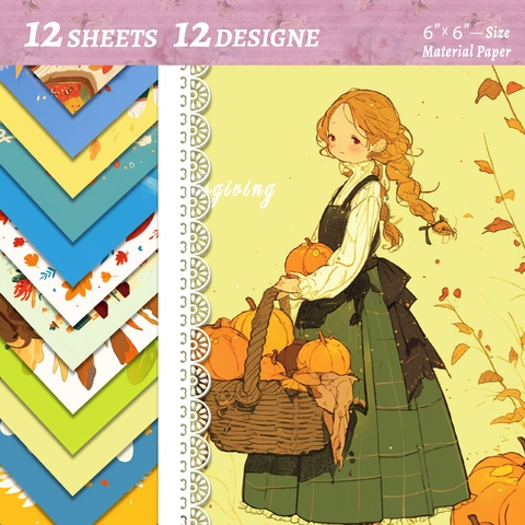 Thanksgiving Scrapbooking Papier Zonnebloem Patroon Vintage Herfst Decoratief Knutselpapier Voor Journaling DIY