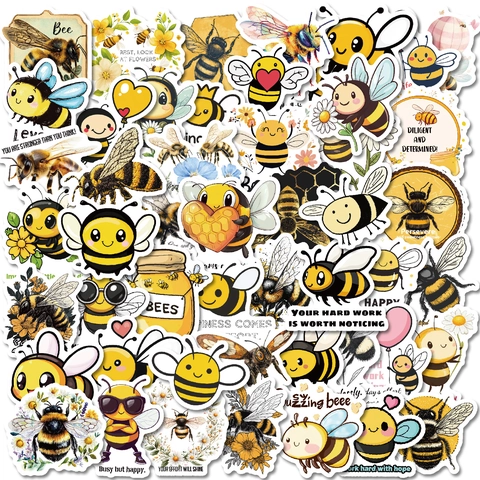 Süße Cartoon Biene Aufkleber Wasserdichte Vinyl Decals Für Kinder Scrapbooking Journaling Laptop Schreibwaren DIY Deko