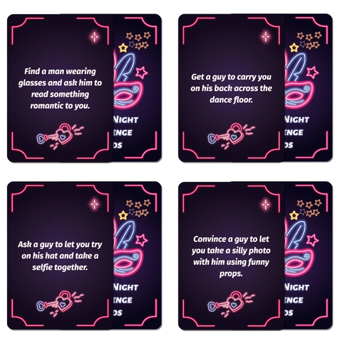 Carte Sfida Ladies Night Stile Neon Gioco Sociale per Feste tra Donne Intrattenimento Carte Interattive