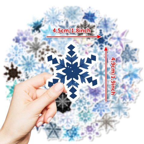 Pegatinas de Copos de Nieve Impermeables Para Decoración de Navidad Ordenador Portátil Equipaje Funda de iPad Teléfono Calcomanías de Invierno