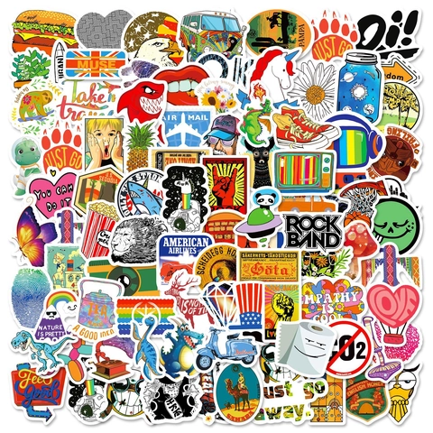 Adesivi Graffiti in PVC Impermeabile Temi Misti per Laptop Skateboard Bagaglio Bici Set di Adesivi Decorativi Personalizzati