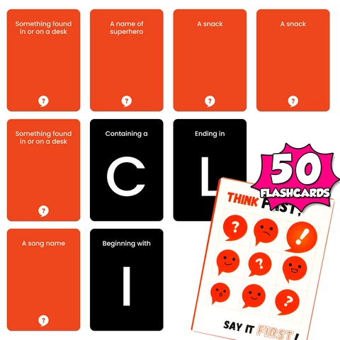 Think Fast Say It First Word Interaction Card Game For Adults Teens Social Party Dating Table Game English Vocabulary Flashcards