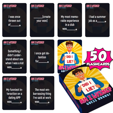 Am I Lying Guess Wrong Social Party Juego de Cartas Tarjetas de Juego de Beber Para Adultos Juego Interactivo