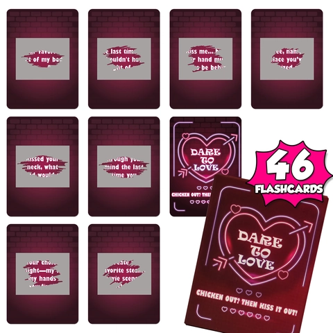 Dare To Love Carte Da Gioco Gratta E Vinci Per Coppie Motivo Cuore Neon Regalo Romantico Per Anniversario San Valentino Gioco Di Carta