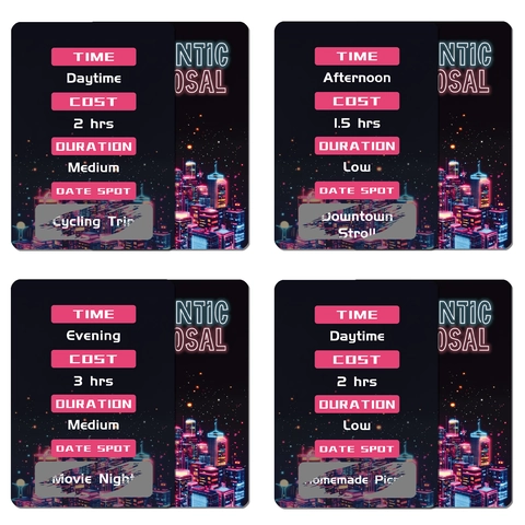 Tarjetas De Ideas Para Citas Románticas De Propuesta Para Parejas Juegos De Relación Estilo Cyberpunk Regalo