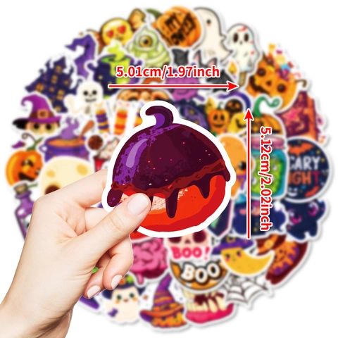 Halloween Cartoon Aufkleber Wasserdicht Vinyl Decals Kürbis Geist Fledermaus DIY Scrapbook Handyhülle Gepäck Party Dekoration