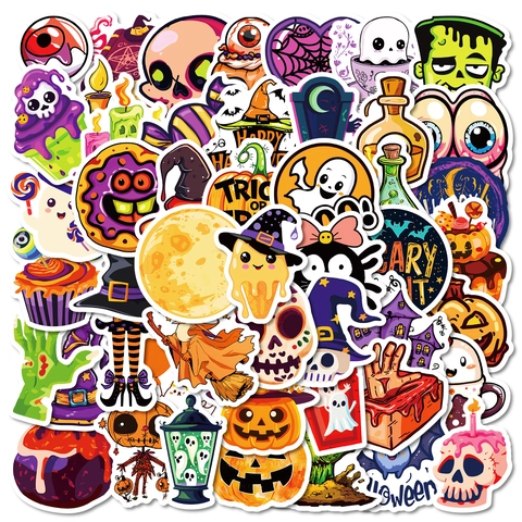 Halloween Cartoon Graffiti Stickers Waterproof PVC Decals For Laptop Water Bottle Scrapbook DIY Party Decoration Favors