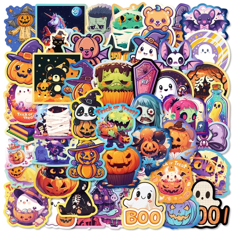 Halloween Cartoon Graffiti Stickers Waterproof PVC Decals For Laptop Luggage Guitar Skateboard DIY Festive Decoration