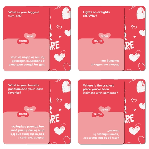 Truth Or Dare Game Cards For Couples Dating Romantic Adult Party Interaction Table Game English Version