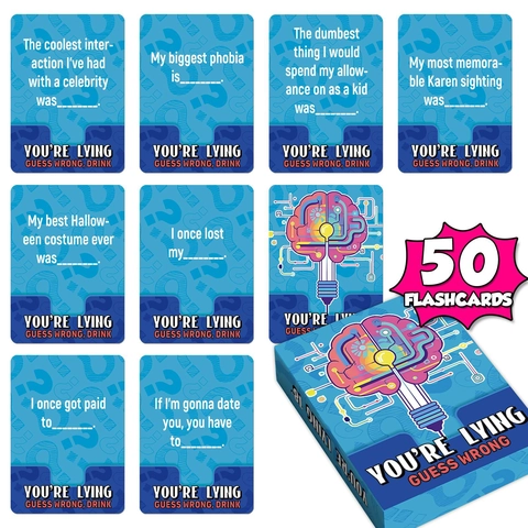 Youre Lying Juego de Cartas de Fiesta para Adultos Reunión Social Juego de Bebida Interactivo Noche de Amigos Juego de Cartas