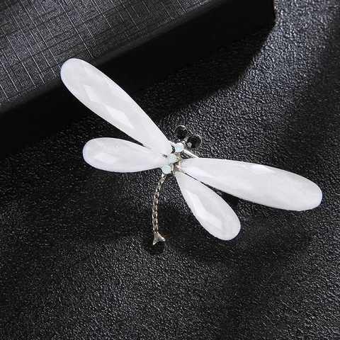 Elegant Alloy Dragonfly Brooch For Women With Rhinestones Translucent Wings Animal Insect Lapel Pin Jewelry Gift