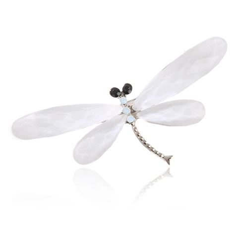 Elegant Alloy Dragonfly Brooch For Women With Rhinestones Translucent Wings Animal Insect Lapel Pin Jewelry Gift