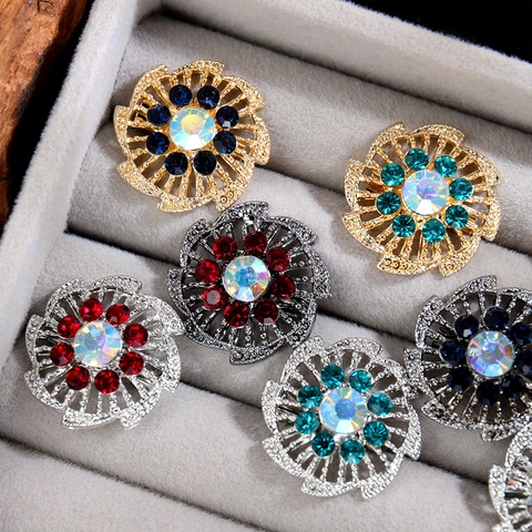 Broche de Girasol de Aleación Vintage Con Strass Cristal Flor Pin de Solapa para Traje Esmoquin Boda Fiesta Hombre Mujer Joyería