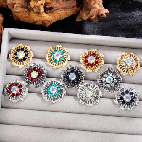 Broche de Girasol de Aleación Vintage Con Strass Cristal Flor Pin de Solapa para Traje Esmoquin Boda Fiesta Hombre Mujer Joyería