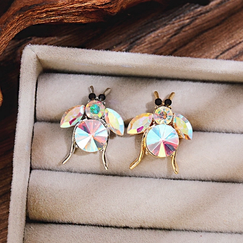Exquise Broche Insecte Abeille en Alliage avec Strass Colorés et Émail Bijoux pour Femme Mode Accessoire Décoratif