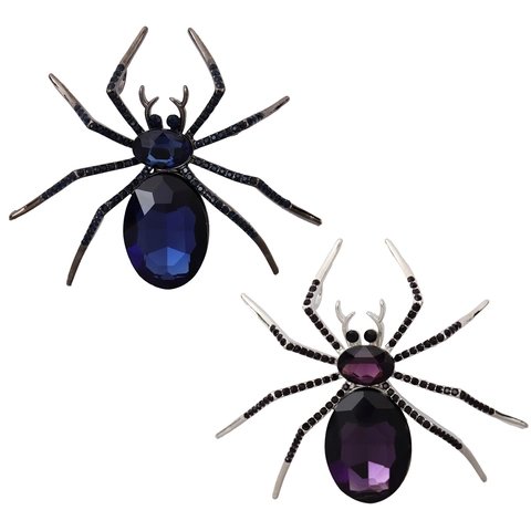 Vintage Gothic Large Spider Brooch For Women Men Crystal Insect Pin Halloween Party Rhinestone Brooch Jewelry Accessories