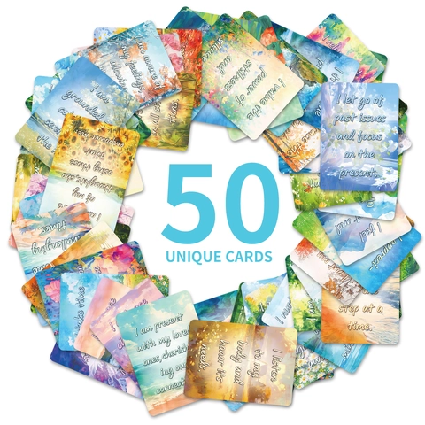 Multicolor Watercolor Landscape Affirmation Cards With Positive Quotes For Daily Motivation Mental Health Support Card And Envelope