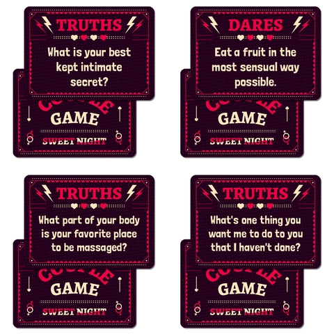 Sweet Night Couple Game Romantic Interactive Tabletop Card Game Truth Or Dare For Adults Valentine's Day Gift Paper Cards