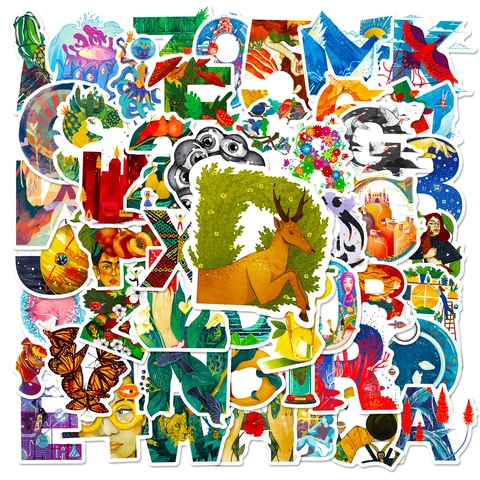 Creative Alphanumeric Graffiti Stickers Waterproof PVC Decals For Laptop Phone Case DIY Scrapbooking Artistic Illustration Journal Decoration