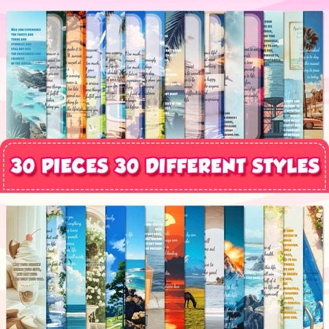 Motiverende Landschap Papier Boekenleggers Natuur Fotografie Citaten Boek Markers Voor Studenten Volwassenen Lezen Cadeau