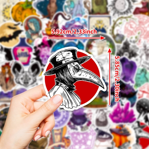 Gothic Magic Book Witchcraft Waterproof Stickers For Halloween DIY Scrapbook Laptop Luggage Skateboard Decoration