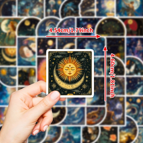 Vintage Fantasy Starry Sky Stickers Mythology Astrology Zodiac PVC Decals For Scrapbooking Journal Notebook Decoration