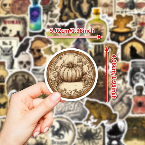 Adesivi a Tema Farmacista Gotico Vintage Decalcomanie in Vinile Impermeabili per Laptop Scrapbook Decorazione Bottiglia Dark Academia