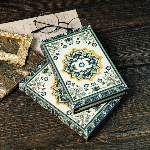 Vintage Mandala Ausschnitt Hardcover Notizbuch Tragbares Magnetisches Journal Tagebuch Künstlerisches Holzschliffpapier Schreibbuch Geschenk