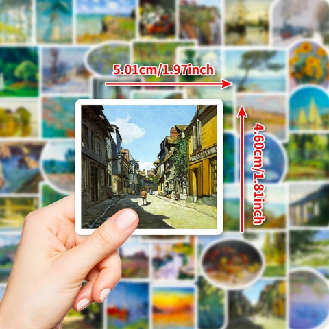 Monet Oil Painting Stickers Artistic Scenery Landscape Decorative Labels For Scrapbooking Journal DIY Laptop Phone Case Decor