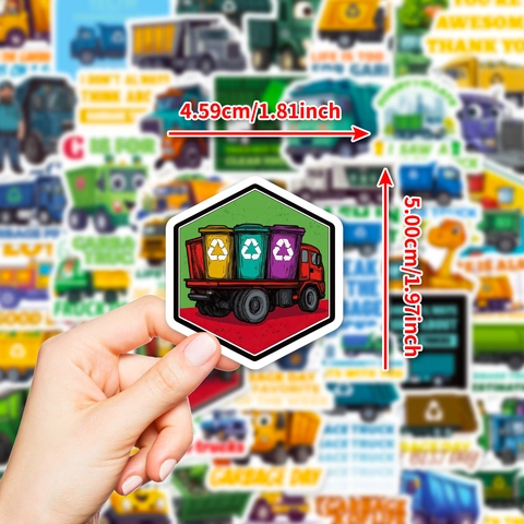 Adesivi per Camion della Spazzatura in PVC Impermeabile Graffiti Fai-da-te per Quaderno Borraccia Valigia Regalo Bambini