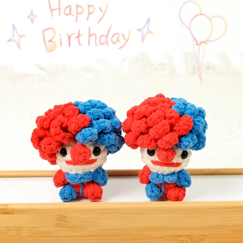 DIY Joker Clown Crochet Kit For Beginners Hand Knitted Yarn Doll Making Material Set With Video Tutorial Red Blue Home Decor Gift