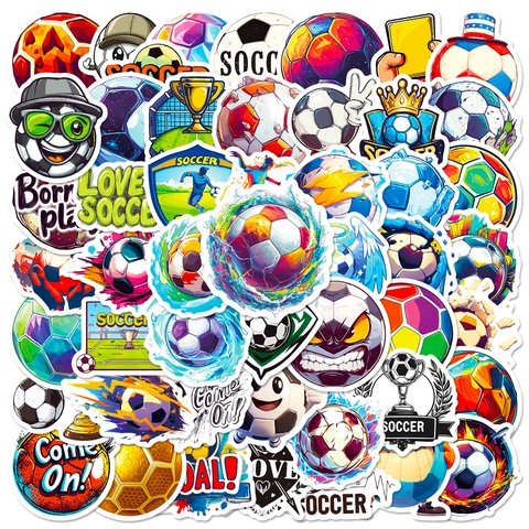 Fußball Graffiti Aufkleber Wasserdicht Blaue Flamme Football Decals Für Laptop Gepäck Schreibwaren DIY Deko Sticker
