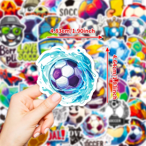 Fußball Graffiti Aufkleber Wasserdicht Blaue Flamme Football Decals Für Laptop Gepäck Schreibwaren DIY Deko Sticker