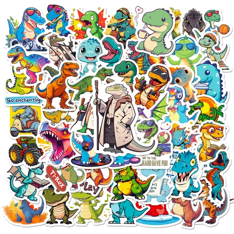 Cartoon Dinosaurier Aufkleber Set Wasserdicht PVC Aufkleber Für Laptop Scrapbooking DIY Belohnung Dekor Für Kinder