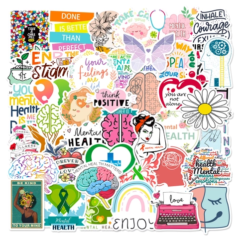 Ästhetische Mental Health Awareness Wasserdichte Aufkleber Für Laptop Scrapbooking Journal Handyhülle Positive Zitate Dekoration Damen