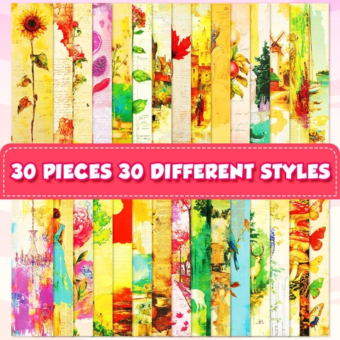 Vintage Retro Art Bookmarks Waterproof Holographic Floral Landscape Design Paper Book Markers For Students Readers Office Gift