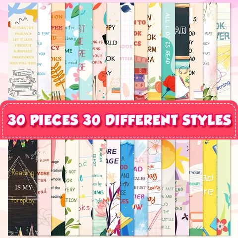 30 Stuks Inspirerende Bladwijzers Set Kleurrijke Florale Esthetische Leescitaten Kartonnen Bladwijzers Voor Studenten Boekliefhebbers Cadeau