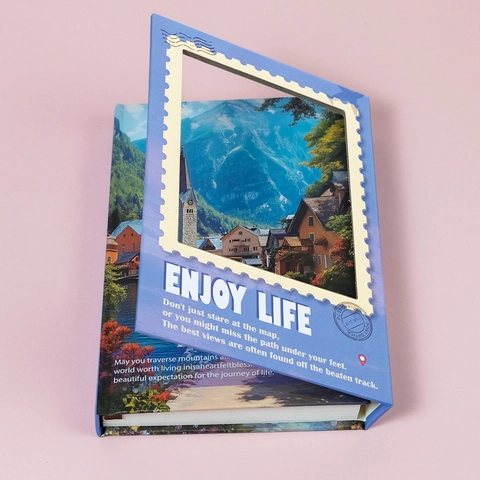 Nordisch Landschaft Notizbuch Enjoy Life Zitate Gestrichenes Papier Klebebindung Planer Journal Reise Schreibwaren Buch