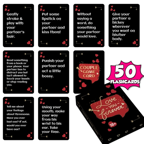 Carte da Gioco per Interazione di Coppia Romantica e Creativa per Adulti Appuntamenti Notturni Intimità Carte con Cuore
