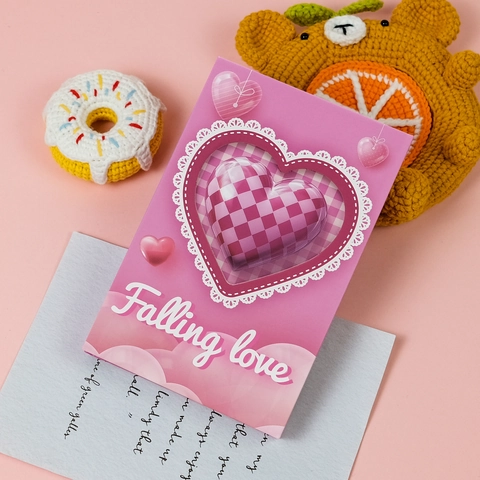 Carnet de Notes Créatif Rose Coeur Creux Couverture Rigide Journal Romantique Motif Gingham Pour Filles Cadeau Bureau École