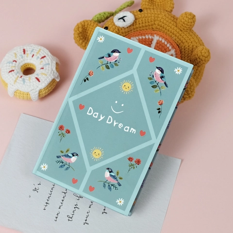 Carnet Couverture Rigide Série Day Dream Illustration Créative Oiseau Rose Style Frais Journal Portable Pour École Bureau