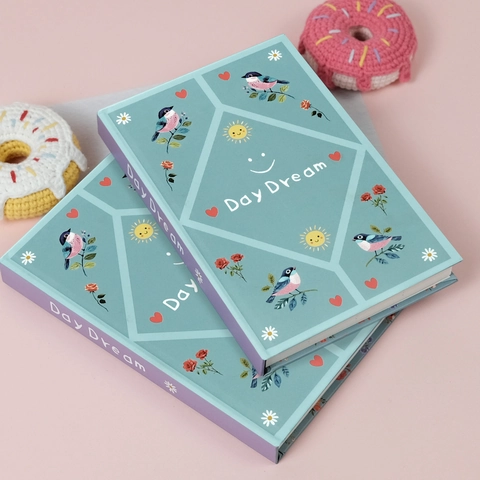 Carnet Couverture Rigide Série Day Dream Illustration Créative Oiseau Rose Style Frais Journal Portable Pour École Bureau