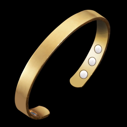 18K Vergoldeter Kupfer Magnettherapie Armreif Für Damen Minimalistisch Offener Armband Mit Magneten Eingelegt Geschenk