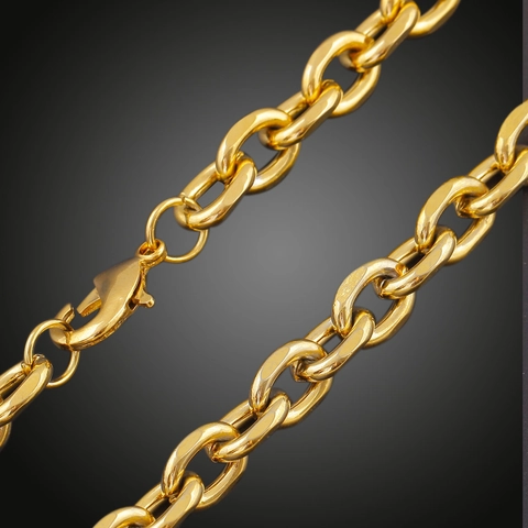 Hip Hop 18K Vergoldet Eisen O-Link Halskette Punk Stil Klobige Kettenglieder Schmuck Für Damen Herren Täglich Accessoire